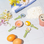 Ceramic Pot With Flower Measuring Spoons
