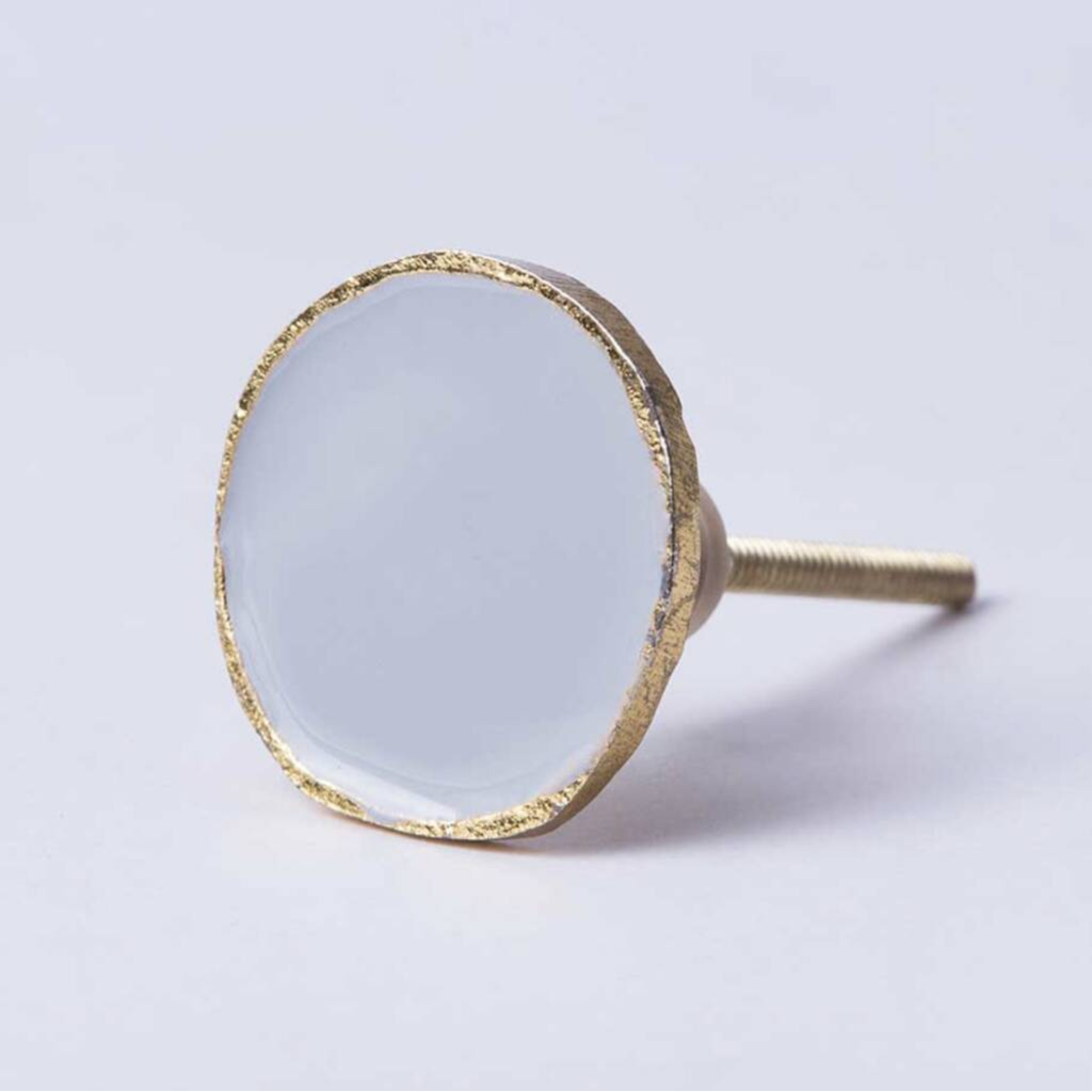 Enamel Knob With Gold Rim