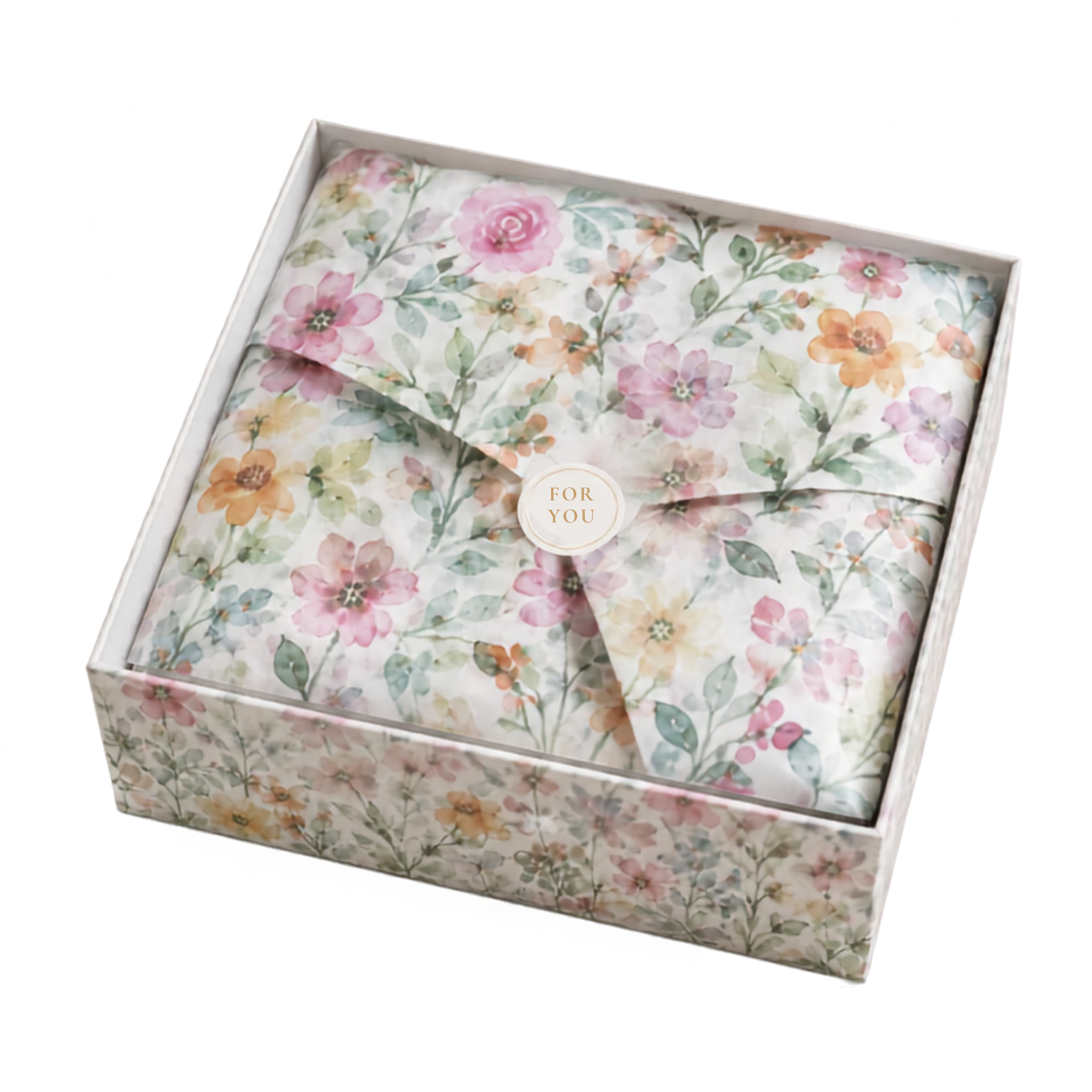 Hand Drawn Watercolour Floral Pattern Tissue Gift Wrap