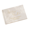 Personalised White And Gold Wedding Guest Book