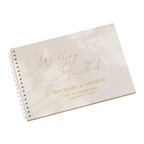 Personalised White And Gold Wedding Guest Book