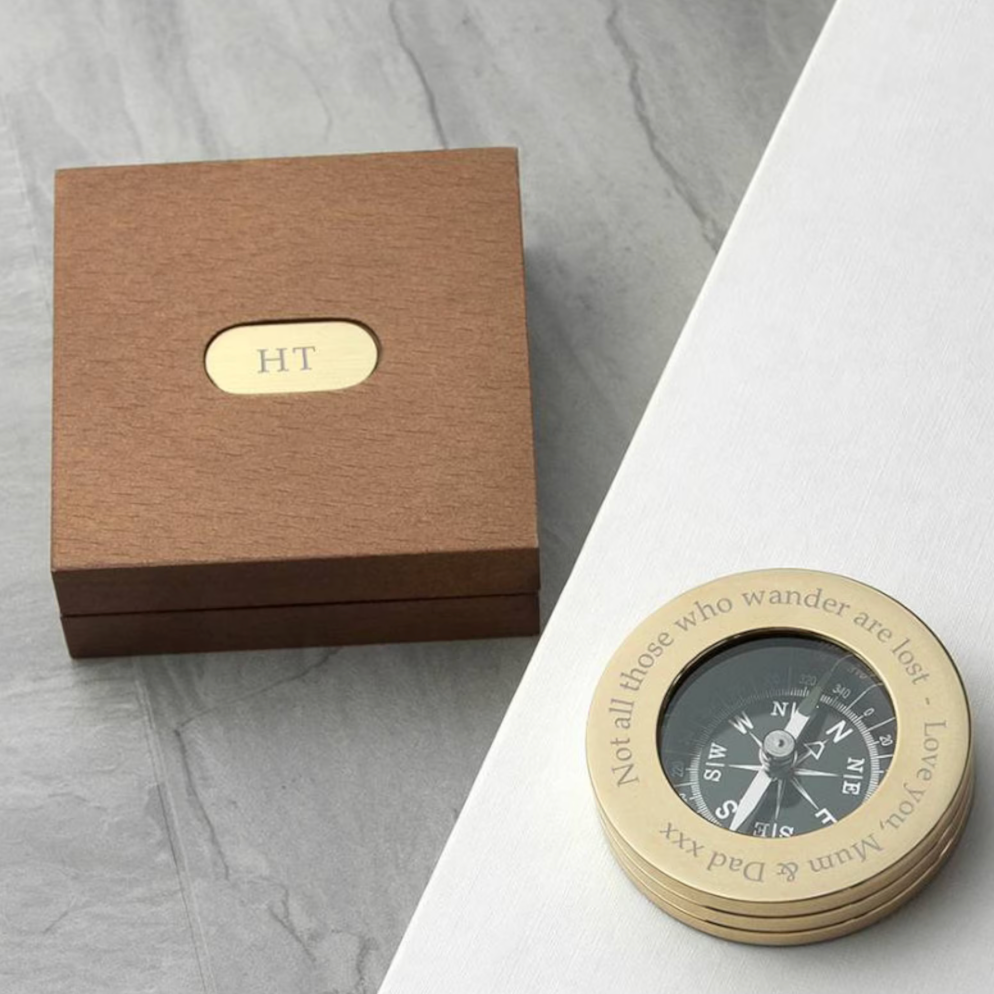 Personalised Brass Compass