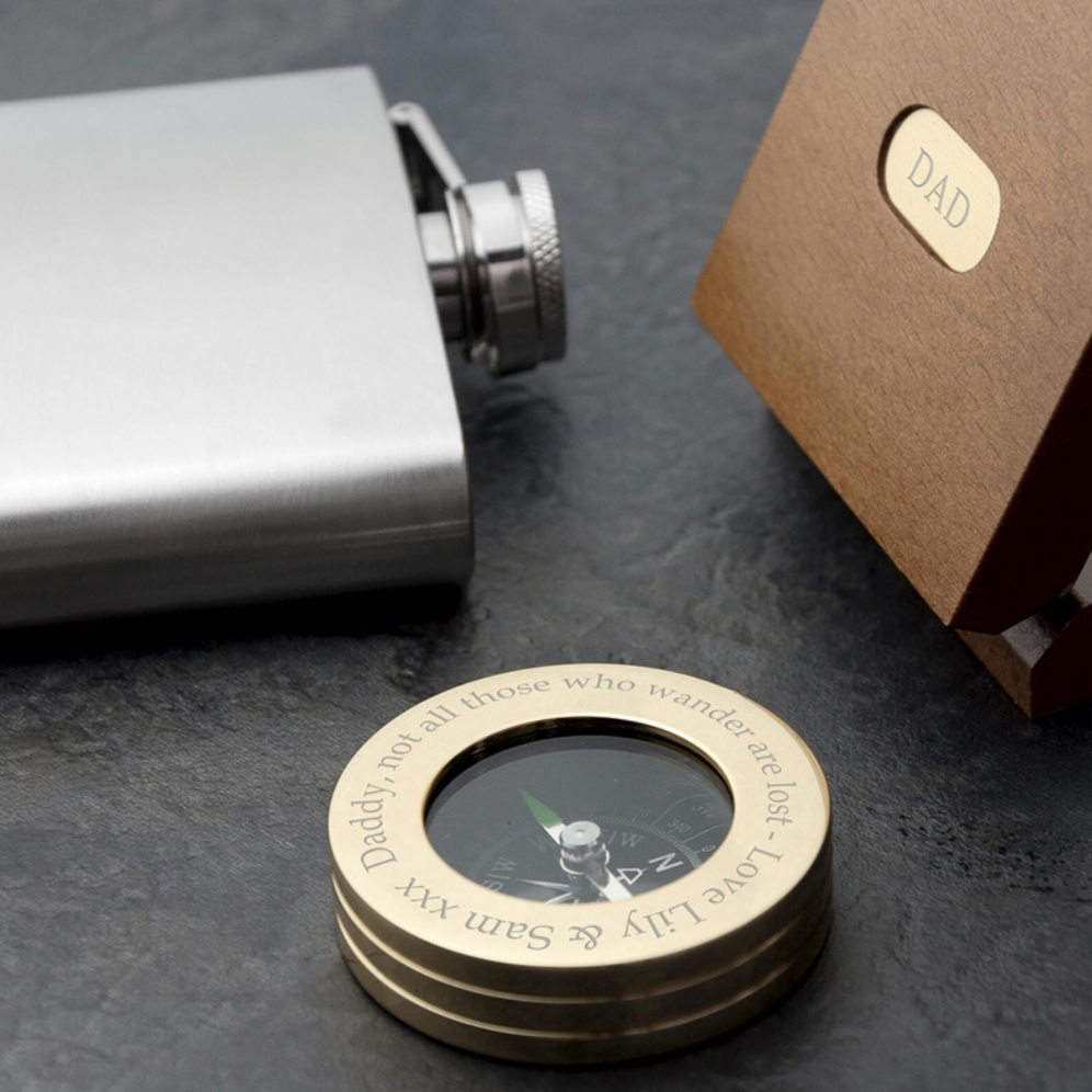 Personalised Brass Compass