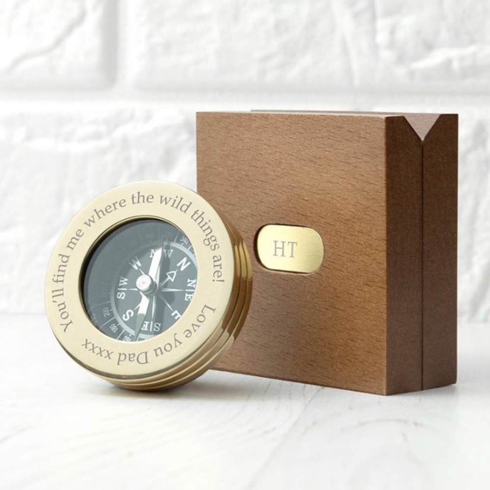 Personalised Brass Compass