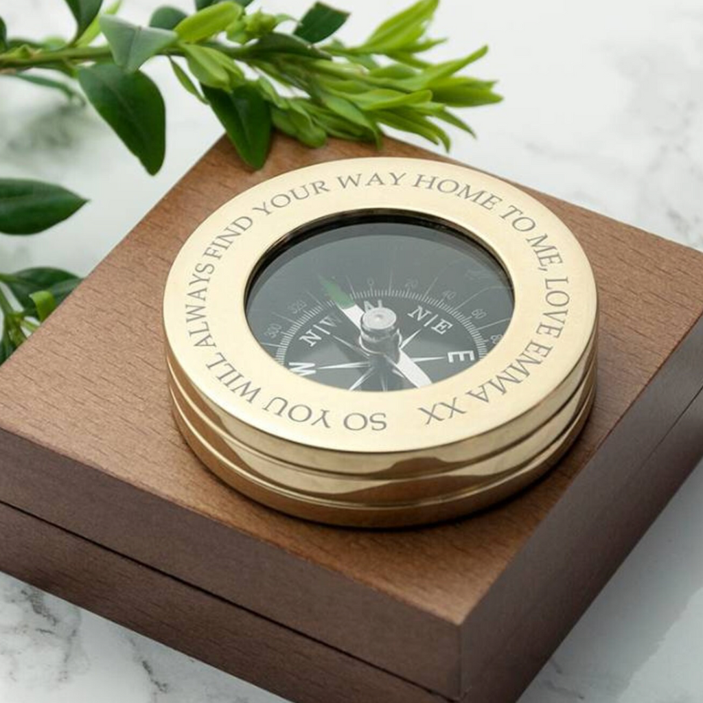 Personalised Brass Compass