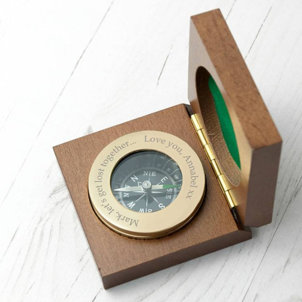 Personalised Brass Compass