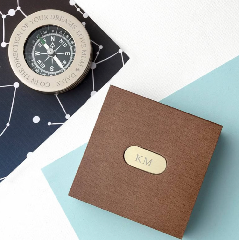 Personalised Brass Compass