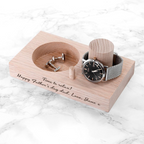 Personalised Oak Wood Watch Stand