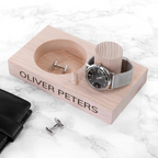 Personalised Oak Wood Watch Stand