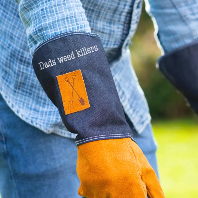 Personalised Denim Gauntlet Gardening Gloves