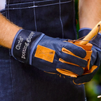 Personalised Denim Gauntlet Gardening Gloves