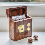 Personalised Rosewood Playing Card & Dice Box