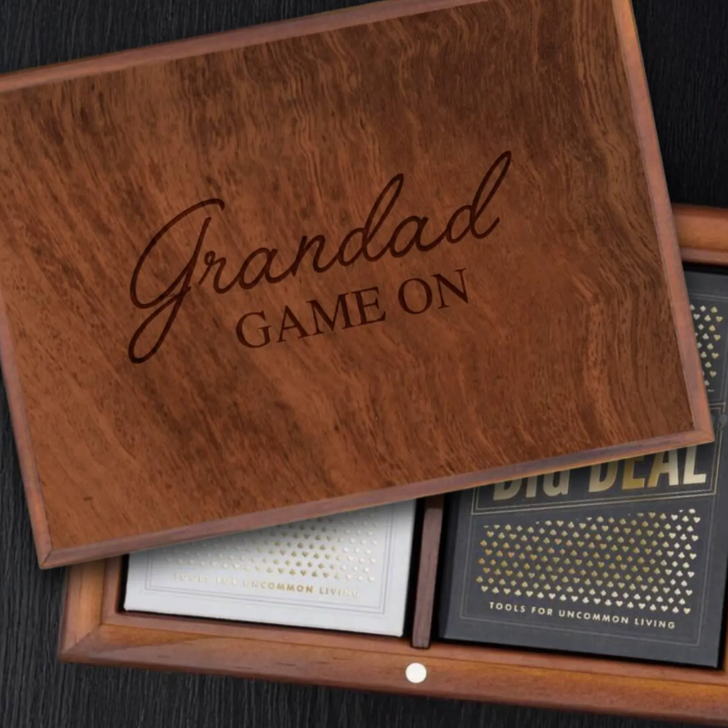 The Big Deal Personalised Wood Playing Card Box