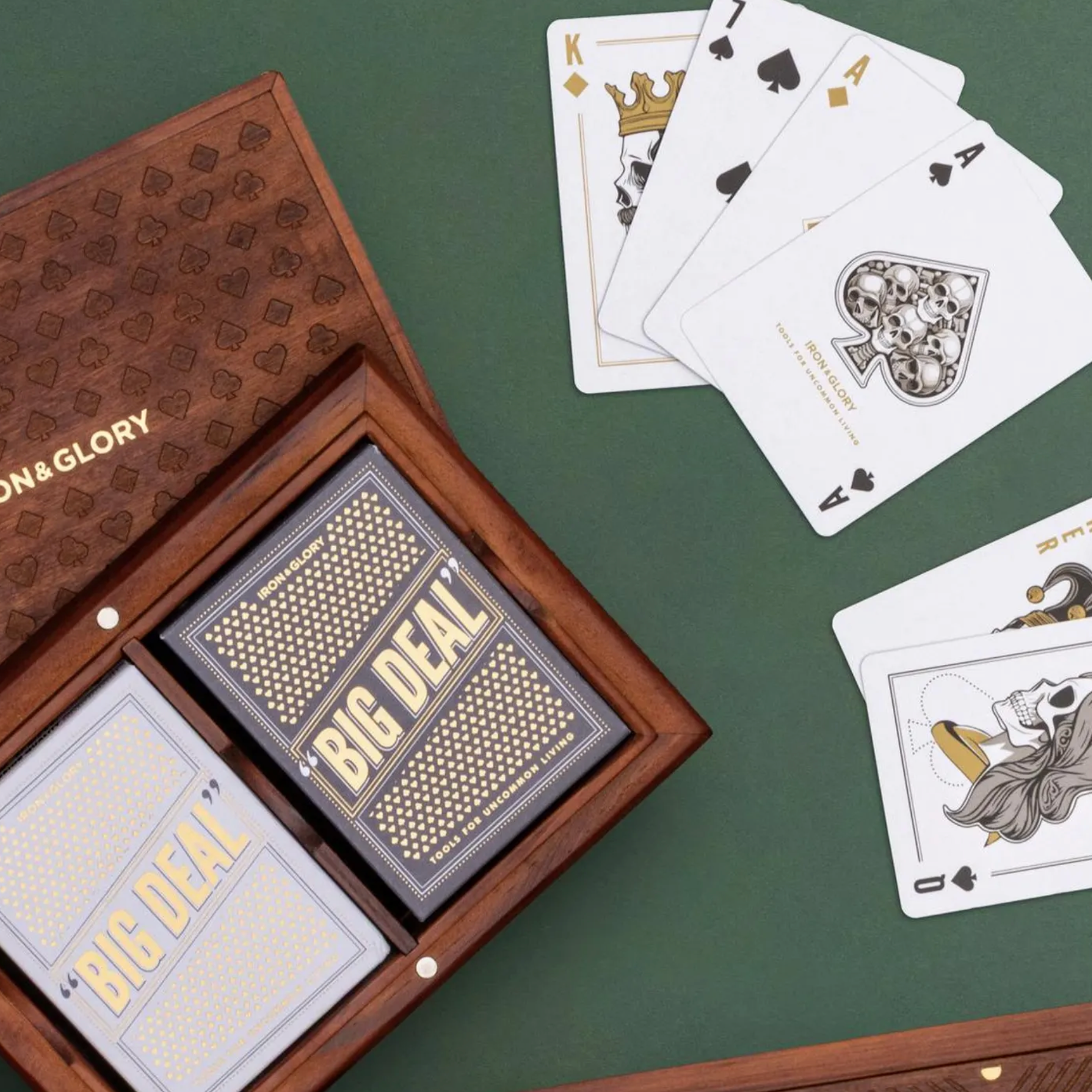 The Big Deal Personalised Wood Playing Card Box