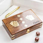 Personalised Rosewood Playing Card Box