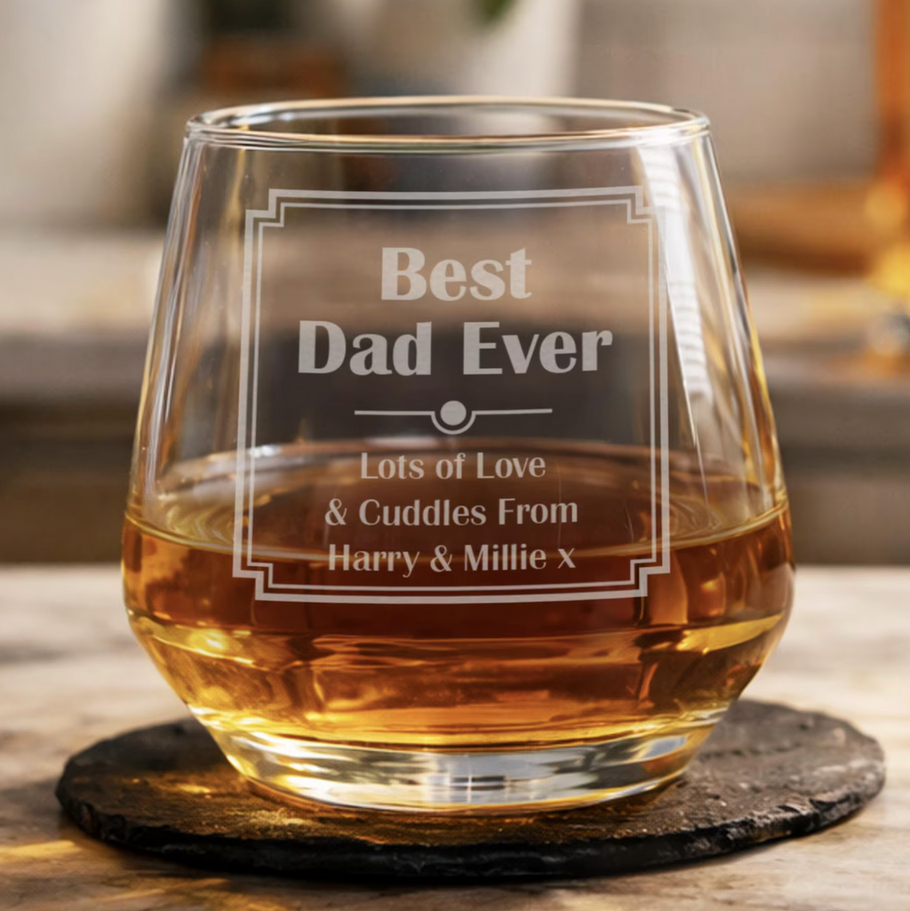 Personalised Art Deco Whisky Tumbler Glass