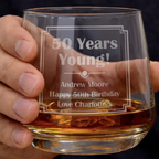 Personalised Art Deco Whisky Tumbler Glass