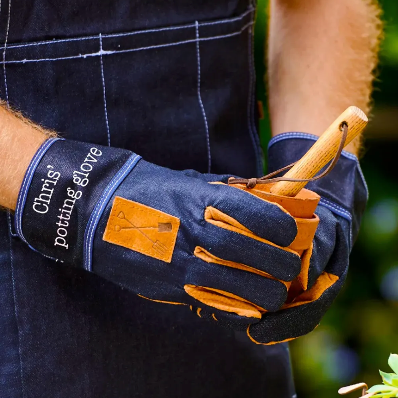 Personalised Denim Garden Gloves
