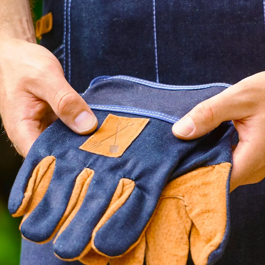 Personalised Denim Garden Gloves