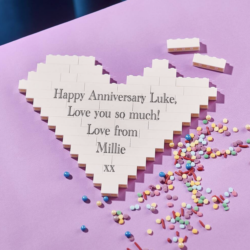 Personalised Heart Building Brick Photo Puzzle