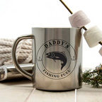 Personalised Fishing Fuel Engraved Enamel Mug