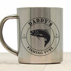 Personalised Fishing Fuel Engraved Enamel Mug