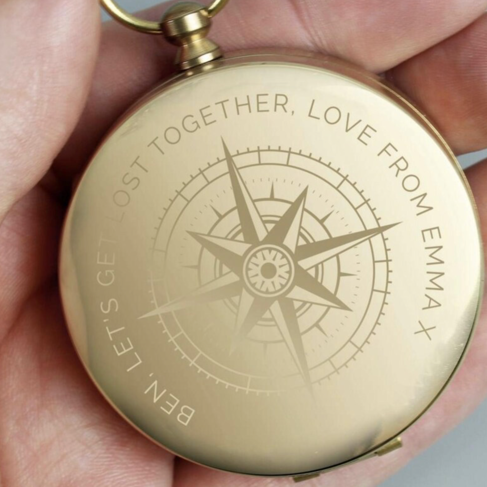 Personalised Brass Classic Engraved Compass