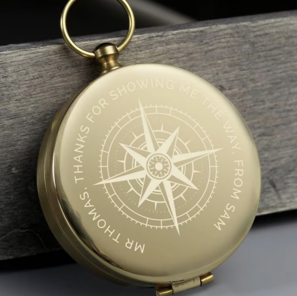 Personalised Brass Classic Engraved Compass