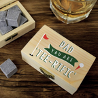 Personalised Golf Design Whisky Stones Gift Set