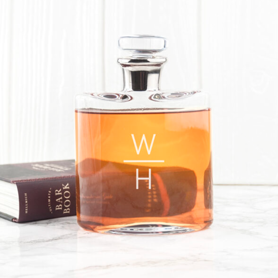 Monogrammed Glass Personalised Whiskey Decanter