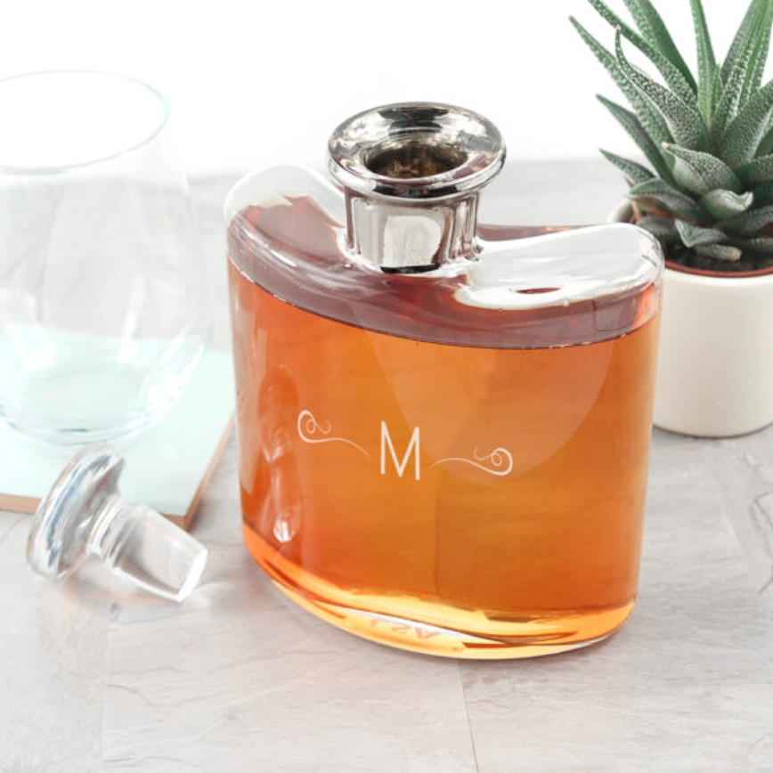 Monogrammed Glass Personalised Whiskey Decanter