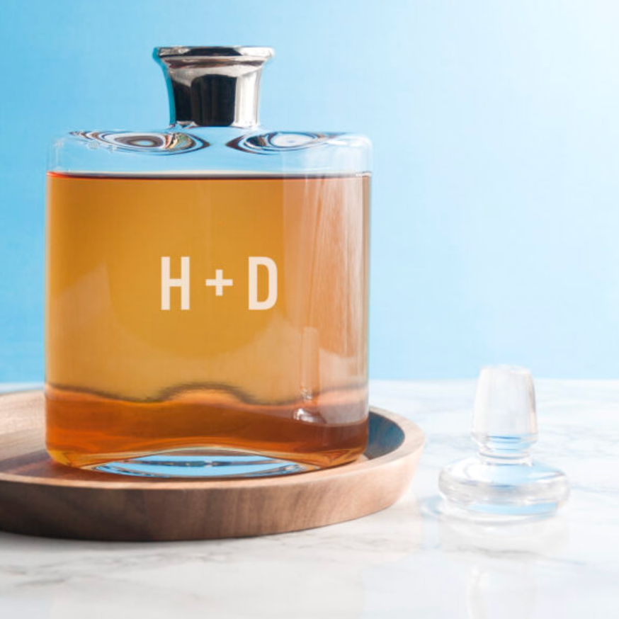 Monogrammed Glass Personalised Whiskey Decanter