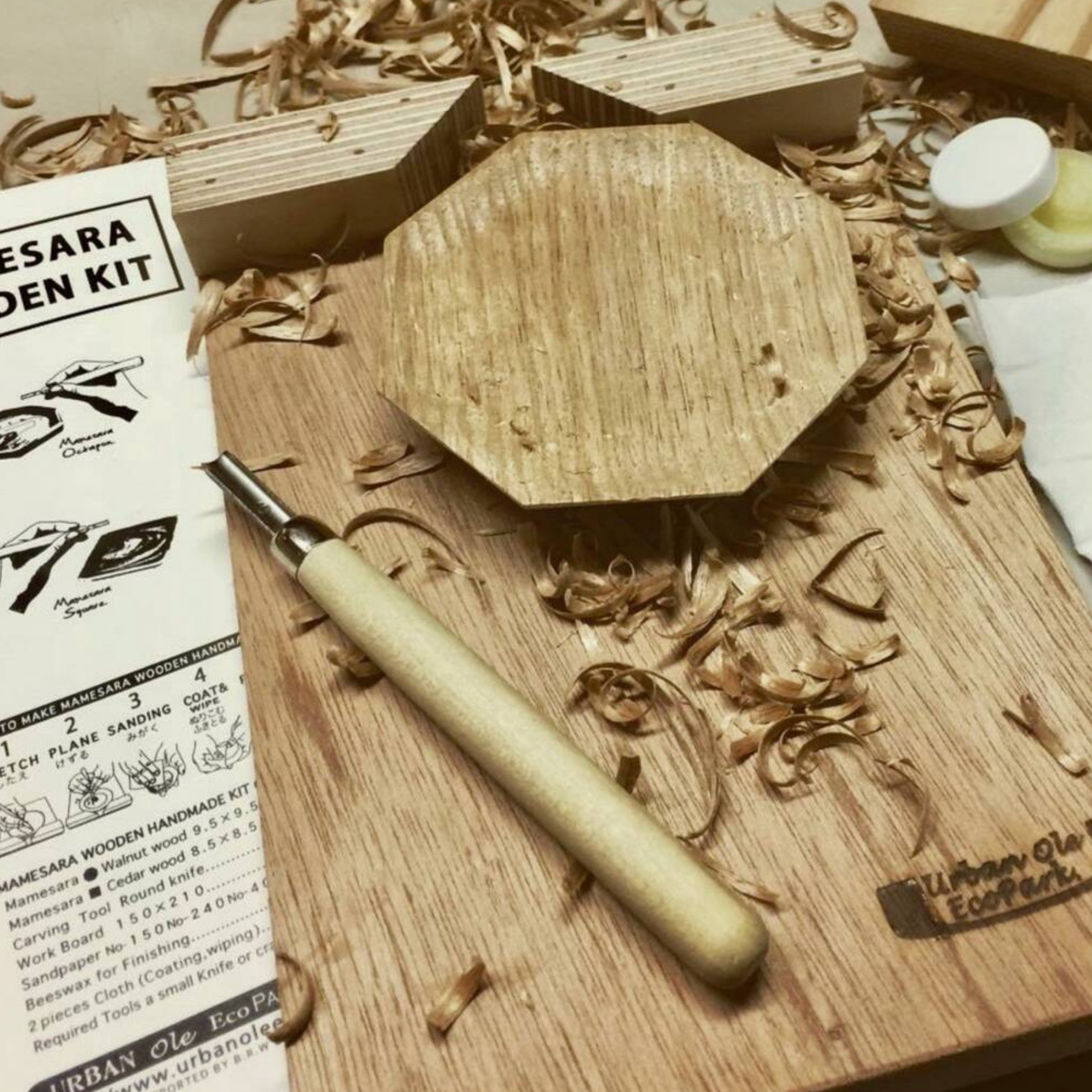 DIY Japanese Wooden Whittling Plate Kit