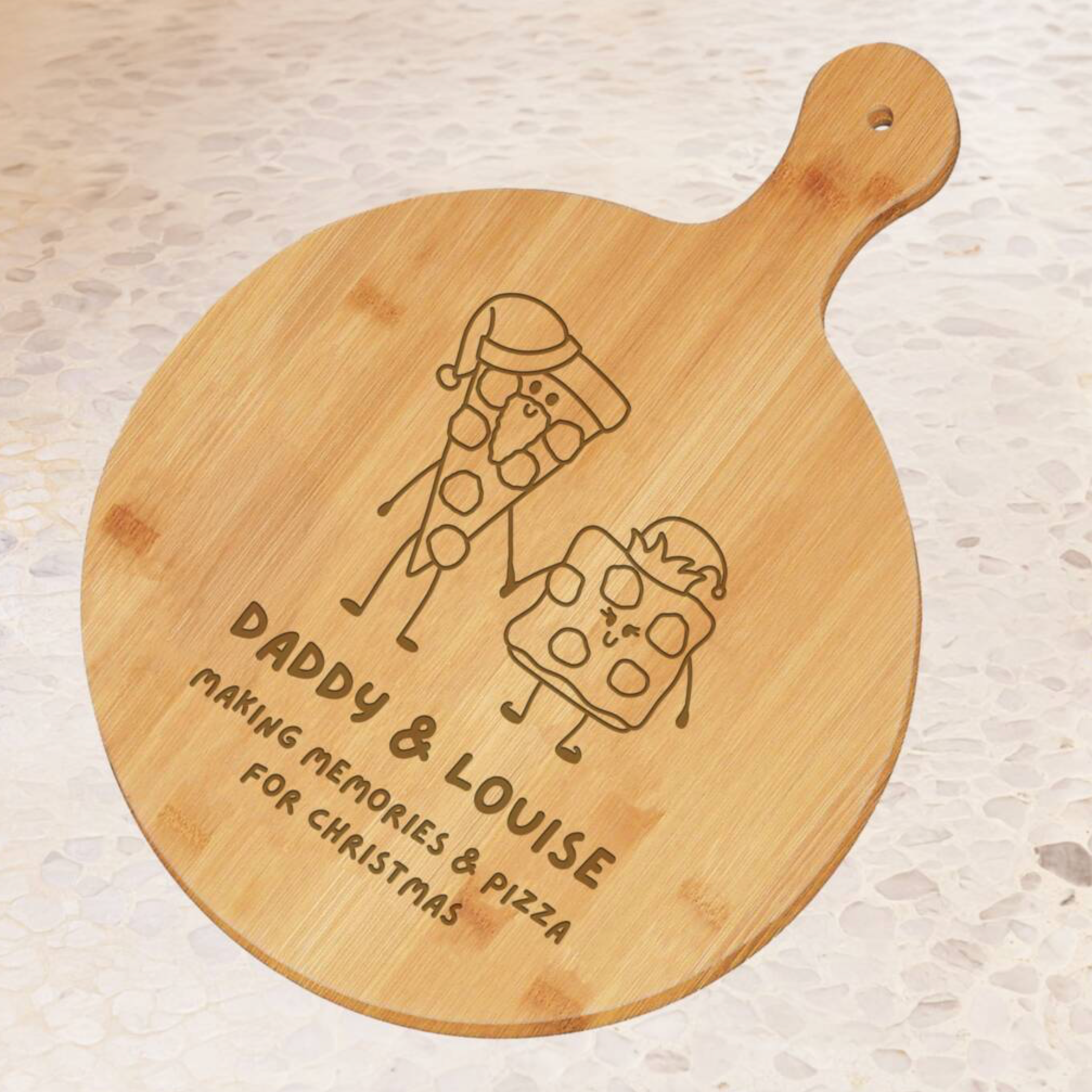 Personalised Christmas Pizza Serving Board