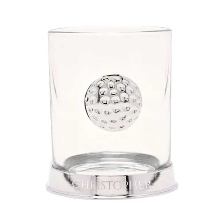 Personalised Golf Pewter Whisky Glass