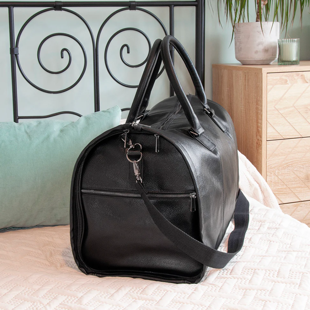 Monogrammed Vegan Leather Garment Bag