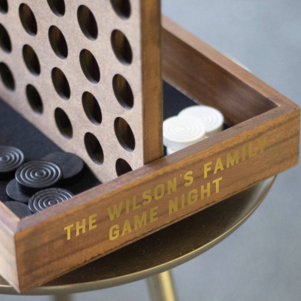 Personalised Wooden Four In A Row Game