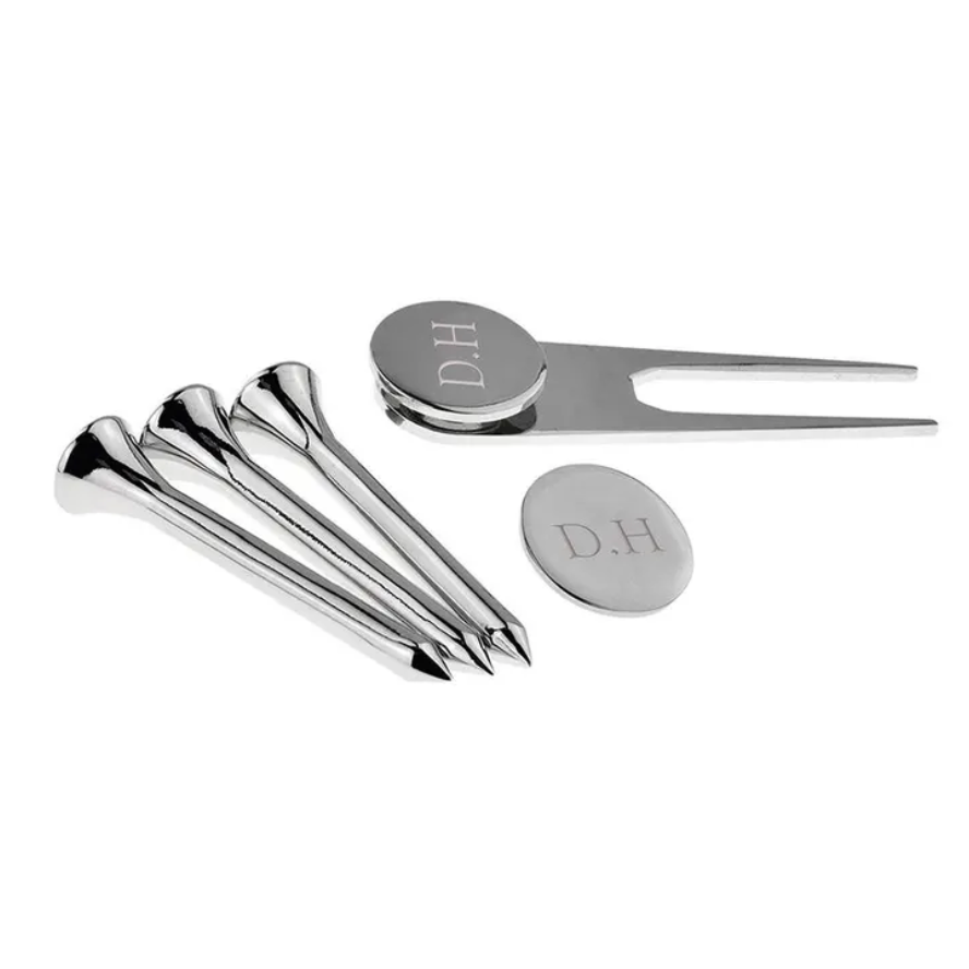 Personalised Silver Plated Golf Tee Set