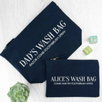 Personalised Daddy and Me Cotton Wash Bags