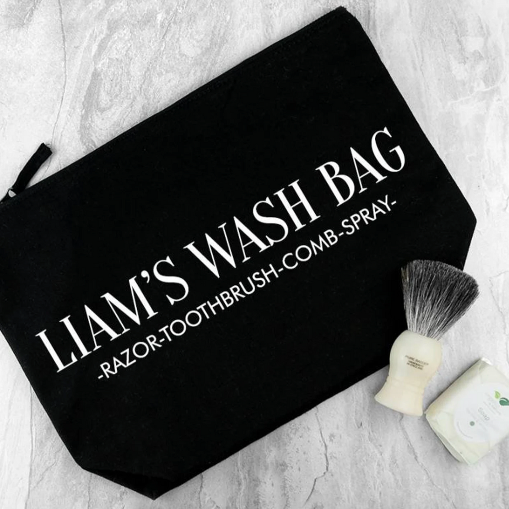 Personalised Cotton Men's Wash Bag