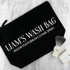 Personalised Cotton Men's Wash Bag