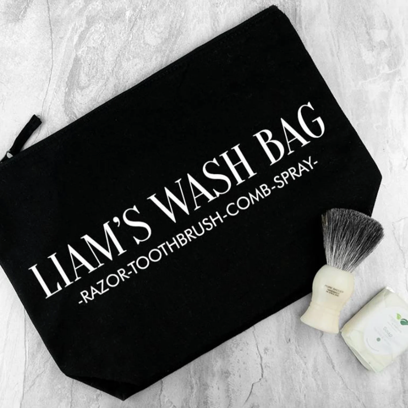 Personalised Cotton Men's Wash Bag