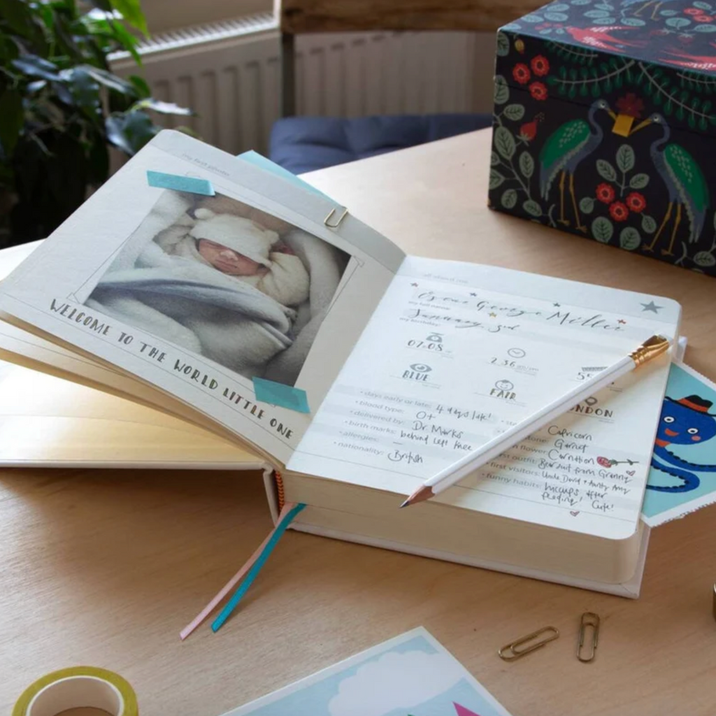 Personalised Baby Fabric Covered Keepsake Memory Book