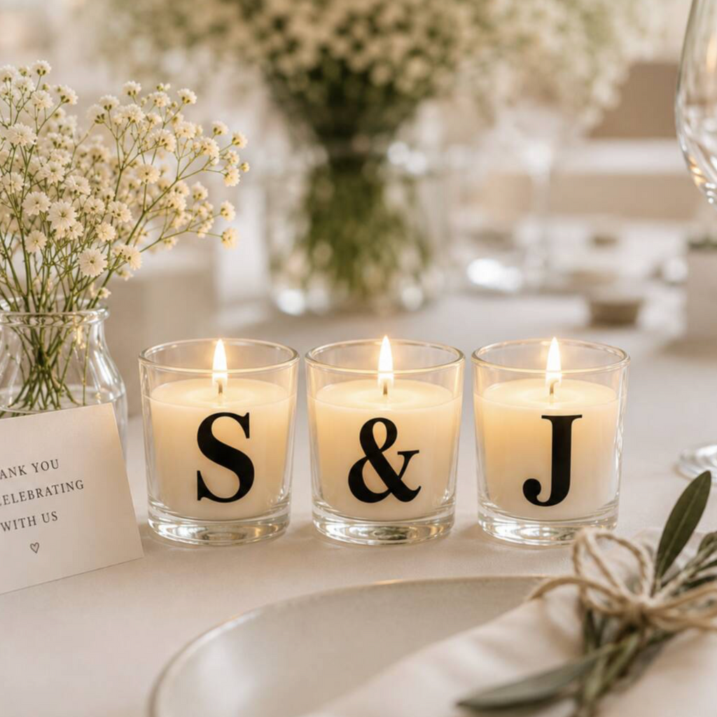 Scented Wedding Initial Favour Candles