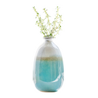 Stoneware Ombre Vase Dip Glazed Turquoise