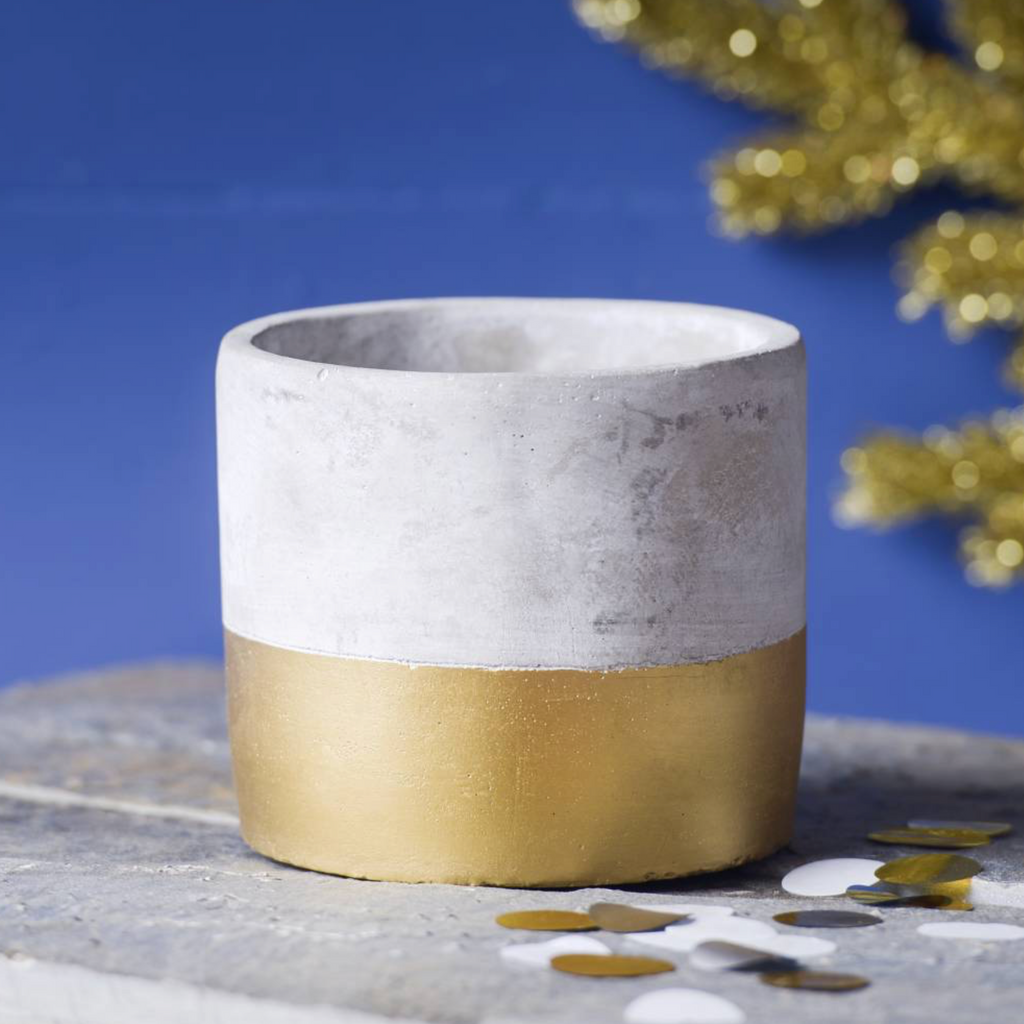 Luxury Gold Dip Modern Minimalist Cement Planter
