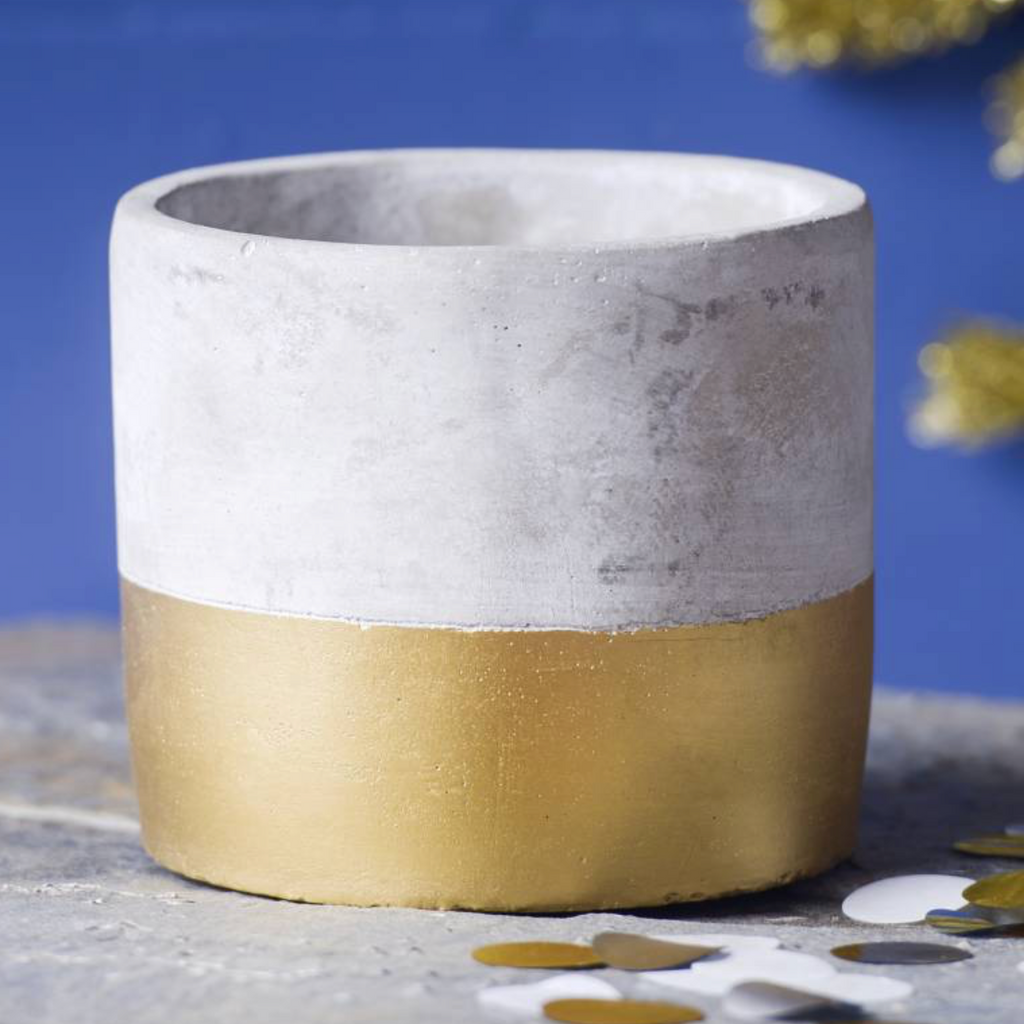 Luxury Gold Dip Modern Minimalist Cement Planter