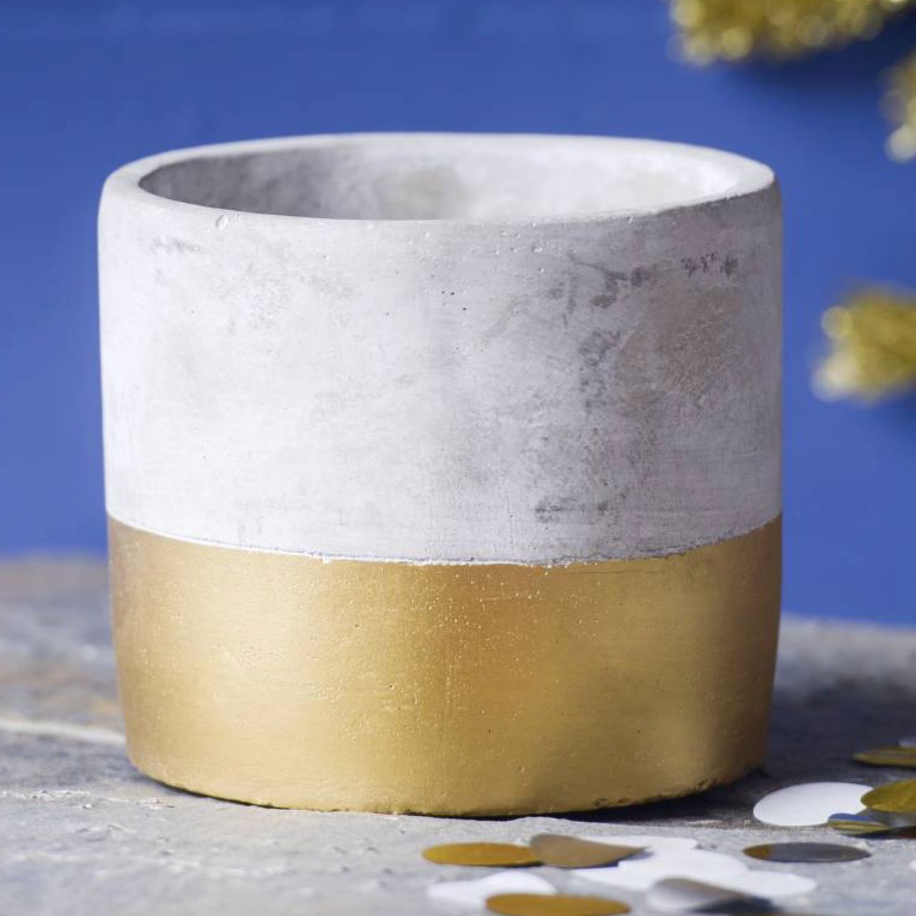 Luxury Gold Dip Modern Minimalist Cement Planter
