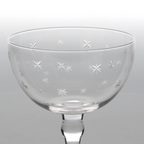 Pair of Etched Star Champagne Gift Coupe Cocktail Glasses