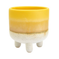 Dip Glazed Stoneware Yellow Planter